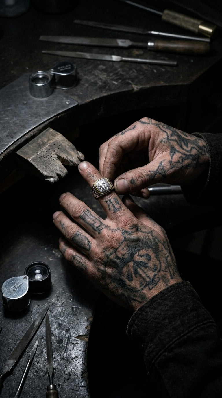 Thistle Signet going on the hand